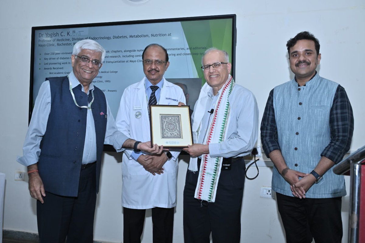 endo_docvishal's tweet image. Honored to meet Prof. Yogish C. Kudva, leading Endocrinologist at Mayo Clinic, Minnesota, USA, whose pioneering work in diabetes technology is shaping the future of diabetes care.
#Endocrinology #Diabetes
#Medtwitter 
@KIMSBBSR @MayoClinic 
@YogishKudva