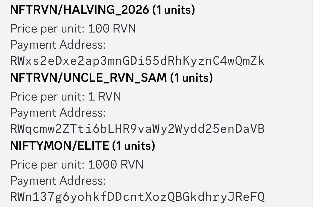 steve π
π
π½πΏ (@tutones1) on Twitter photo Want to help support <a href="/NFTRVN/">Nifty Raven</a> development? The purchase of these assets from the Niftyminter Vending machine go to development fund! <a href="/Ravencoin/">Project Raven π¦
/ RVN / Ravencoin</a> Want to help support <a href="/NFTRVN/">Nifty Raven</a> development? The purchase of these assets from the Niftyminter Vending machine go to development fund! <a href="/Ravencoin/">Project Raven π¦
/ RVN / Ravencoin</a>