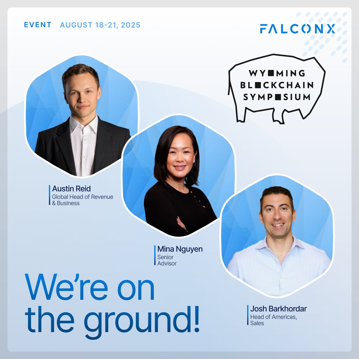 FalconX (@falconxnetwork) on Twitter photo The future of finance is being shaped in the mountains of Wyoming.
FalconX’s very own Global Head of Revenue & Business <a href="/austinreid21/">Austin Reid</a>, Senior Advisor Mina Nguyen, and Head of Americas, Sales <a href="/JoshBarkhordar/">Josh Barkhordar</a> are joining <a href="/SALTConference/">SALT</a> to discuss regulation, adoption, and The future of finance is being shaped in the mountains of Wyoming.
FalconX’s very own Global Head of Revenue & Business <a href="/austinreid21/">Austin Reid</a>, Senior Advisor Mina Nguyen, and Head of Americas, Sales <a href="/JoshBarkhordar/">Josh Barkhordar</a> are joining <a href="/SALTConference/">SALT</a> to discuss regulation, adoption, and