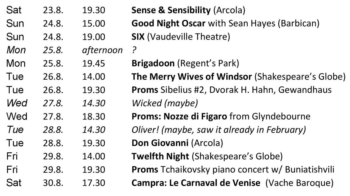 AndreasP_RV (@andreasp_rv) on Twitter photo My plans for London next week are almost finalised now. Including <a href="/bbcproms/">BBC Proms</a> <a href="/arcolatheatre/">Arcola Theatre</a> <a href="/VacheBaroque/">Vache Baroque</a> <a href="/The_Globe/">Shakespeare’s Globe</a> and many more My plans for London next week are almost finalised now. Including <a href="/bbcproms/">BBC Proms</a> <a href="/arcolatheatre/">Arcola Theatre</a> <a href="/VacheBaroque/">Vache Baroque</a> <a href="/The_Globe/">Shakespeare’s Globe</a> and many more