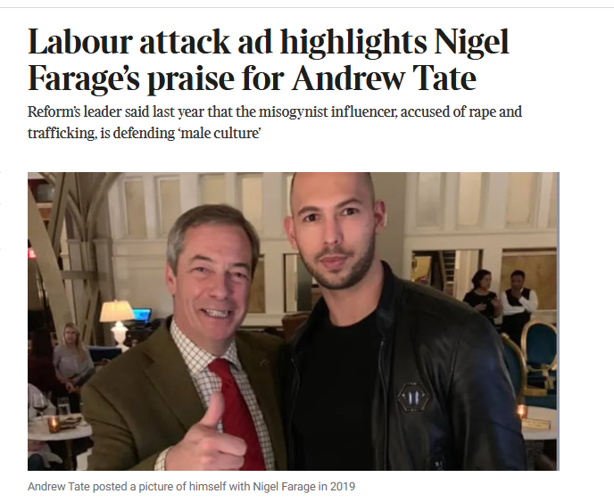Labour absolutely shooting itself in the foot with these attack ads. The person putting these out must secretly vote Reform.