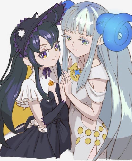 お友達が欲しくて異世界からやって来た黒麿まろん(左)と 忘却のケセラセラお姉さんむすび白亜(右) 修正するなど… Kuro Maron (left), who came from another world because she wanted friends, and Musubi Hakua (right), the forgetful Keserasera older sister. Corrections, etc...