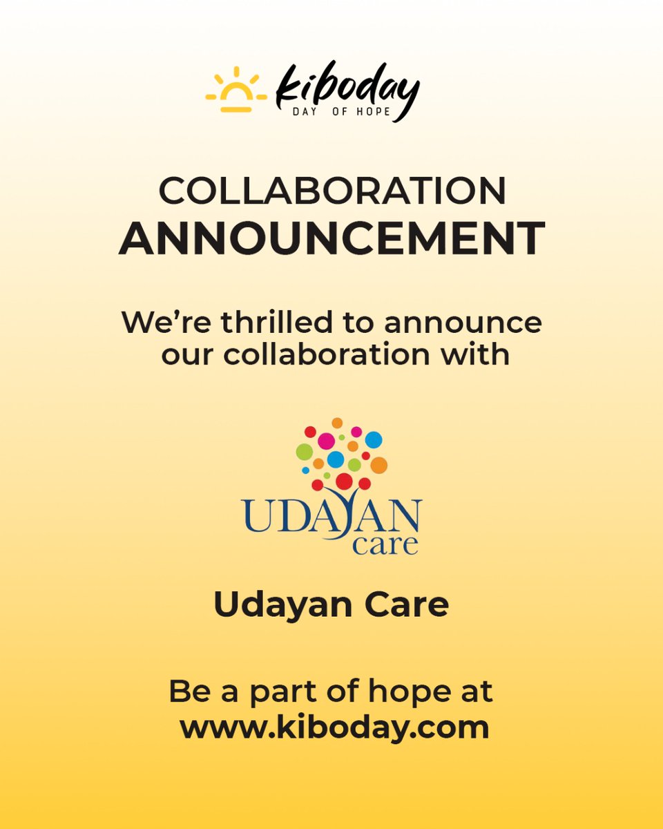 Kiboday (@kibo_day) on Twitter photo We're thrilled to announce our #collaboration with <a href="/udayancare/">Udayan Care</a> - A step towards a better life! Together, we're committed to bringing #hope and positive change to more lives.
Go to kiboday.com and be a part of this journey with #Kiboday
#DayofHope #KiboFamily We're thrilled to announce our #collaboration with <a href="/udayancare/">Udayan Care</a> - A step towards a better life! Together, we're committed to bringing #hope and positive change to more lives.
Go to kiboday.com and be a part of this journey with #Kiboday
#DayofHope #KiboFamily