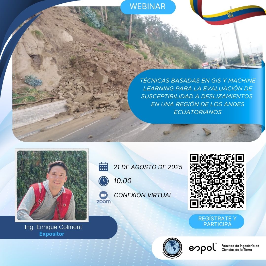 📡⚙️ Conoce más sobre la aplicación de herramientas tecnológicas en estudios de distintos fenómenos, especialmente en zonas andinas ecuatorianas propensas a deslizamientos ⚠️🇪🇨.

🔵 Participa aquí ➡️ forms.gle/K4BPks8vcJo9jM… .
.
.
.
.
#IPGH #Ciencia #Ecuador2025 #Agosto2025