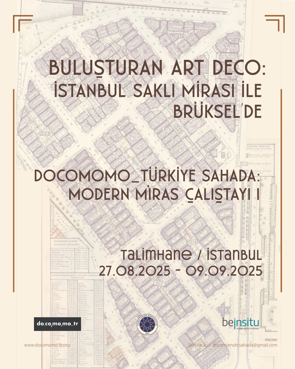 DocomomoTr's tweet image. BEINSITU Sustainability Institute,Yıldız Teknik Üniversitesi Mimarlık Fakültesi ve docomomo_Türkiye işbirliğiyle düzenlenen "docomomo_Türkiye Sahada: Modern Miras Çalıştayı", 27 Ağustos-9 Eylül 2025 tarihleri arasında gerçekleşecek. @beinsitu @ytu_mimarlik docomomo-tr.org