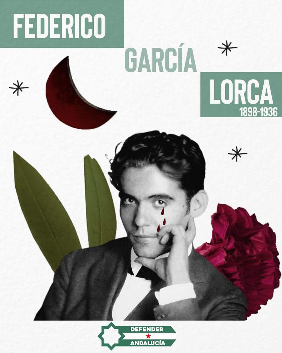 🖤 Hoy recordamos a Federico García Lorca, asesinado un 18 de agosto de 1936 por el fascismo.
Su voz, su poesía y su compromiso con el pueblo andaluz siguen vivos en nuestra memoria y en nuestra lucha.
🌿 Andalucía no olvida.