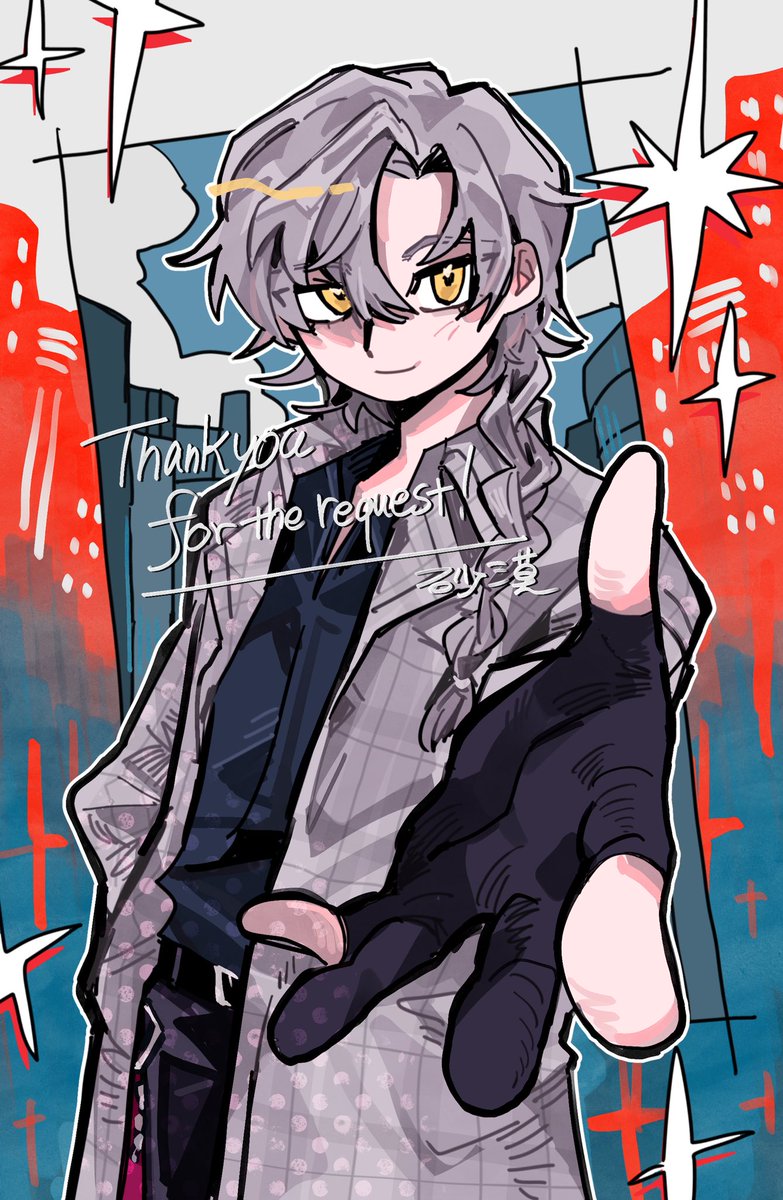 うちのいのけいHO3をskebで頼ませていただきまして、とんでもなく良いので自慢させてください、本当に絵柄が好きすぎる