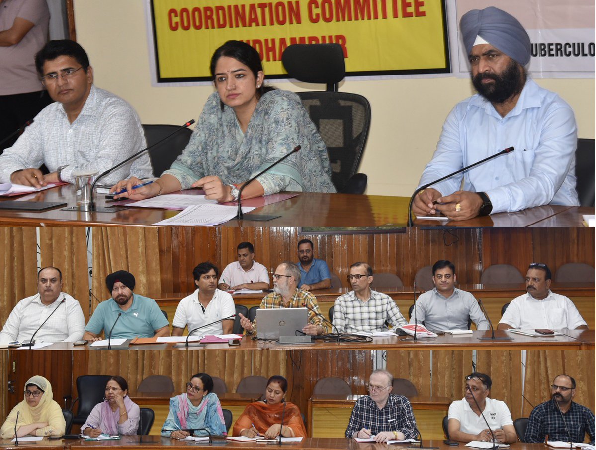 DC Udhampur (@udhadm) on Twitter photo DC Udhampur Ms. Saloni Rai chaired a meeting on TB Mukt Bharat Abhiyan, stressing early detection, timely treatment, awareness drives & increased testing. She directed 100% TB screening coverage of vulnerable sections by Oct 2025.
<a href="/diprjk/">Information & PR, J&K</a> DC Udhampur Ms. Saloni Rai chaired a meeting on TB Mukt Bharat Abhiyan, stressing early detection, timely treatment, awareness drives & increased testing. She directed 100% TB screening coverage of vulnerable sections by Oct 2025.
<a href="/diprjk/">Information & PR, J&K</a>