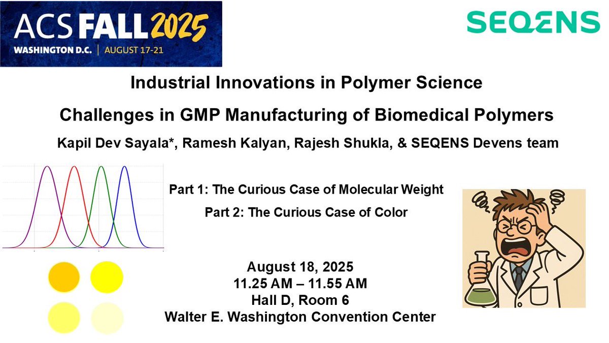 If you are at ACS and interested in hearing about challenges encountered (R&amp;D) while translating polymer based technologies (with a great potential to impact healthcare), you are welcome to attend my talk - 11.25 am ET, Hall D, Room 6! <a href="/POLY_ACS/">ACS POLY Division</a>