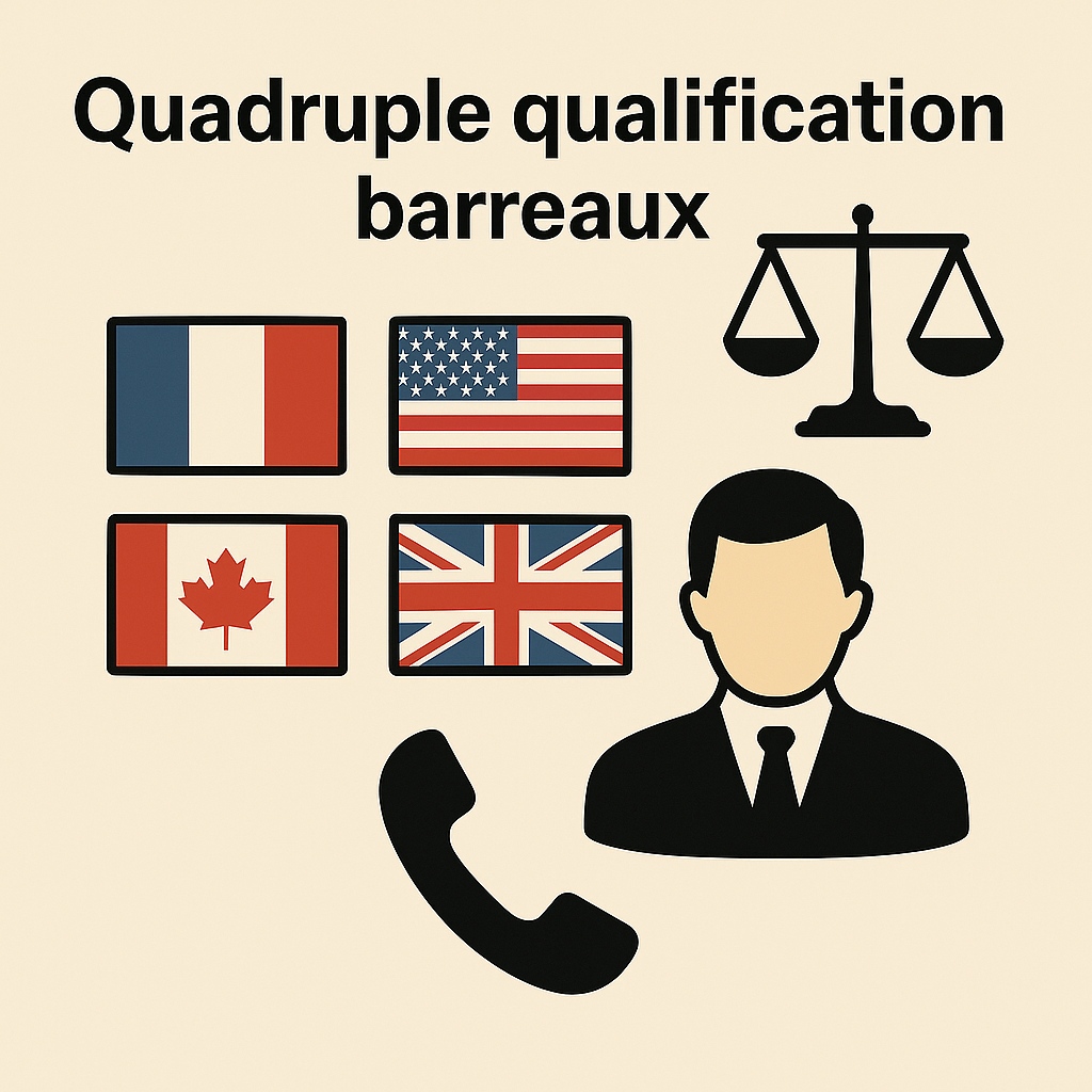 🇫🇷🇺🇸🇨🇦🇬🇧 Quadruple barreau: France, États-Unis, Canada, UK.
Plus besoin de jongler entre plusieurs avocats : un seul contact, une stratégie cohérente.
👉 Découvrez l’avantage « multi-barreau ».
#ExpertiseTransatlantique #Avocat