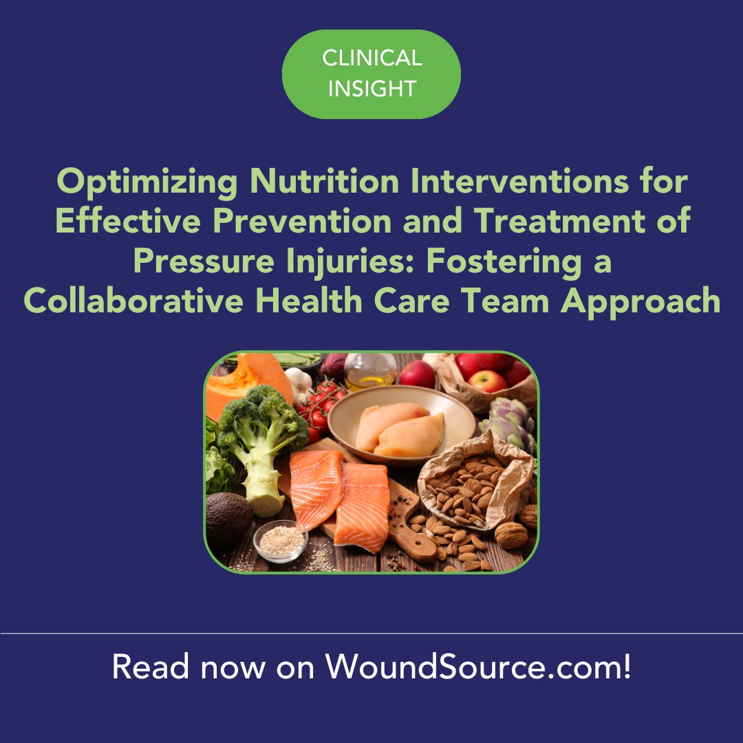 WoundSource's tweet image. Check out the latest from our Clinical Insights feed to learn about how nutrition interventions can be crucial to the prevention and treatment of pressure injuries.

Read the article here: hubs.ly/Q03CR1YZ0

#WoundSource #Woundcare #Woundcon #PressureInjury