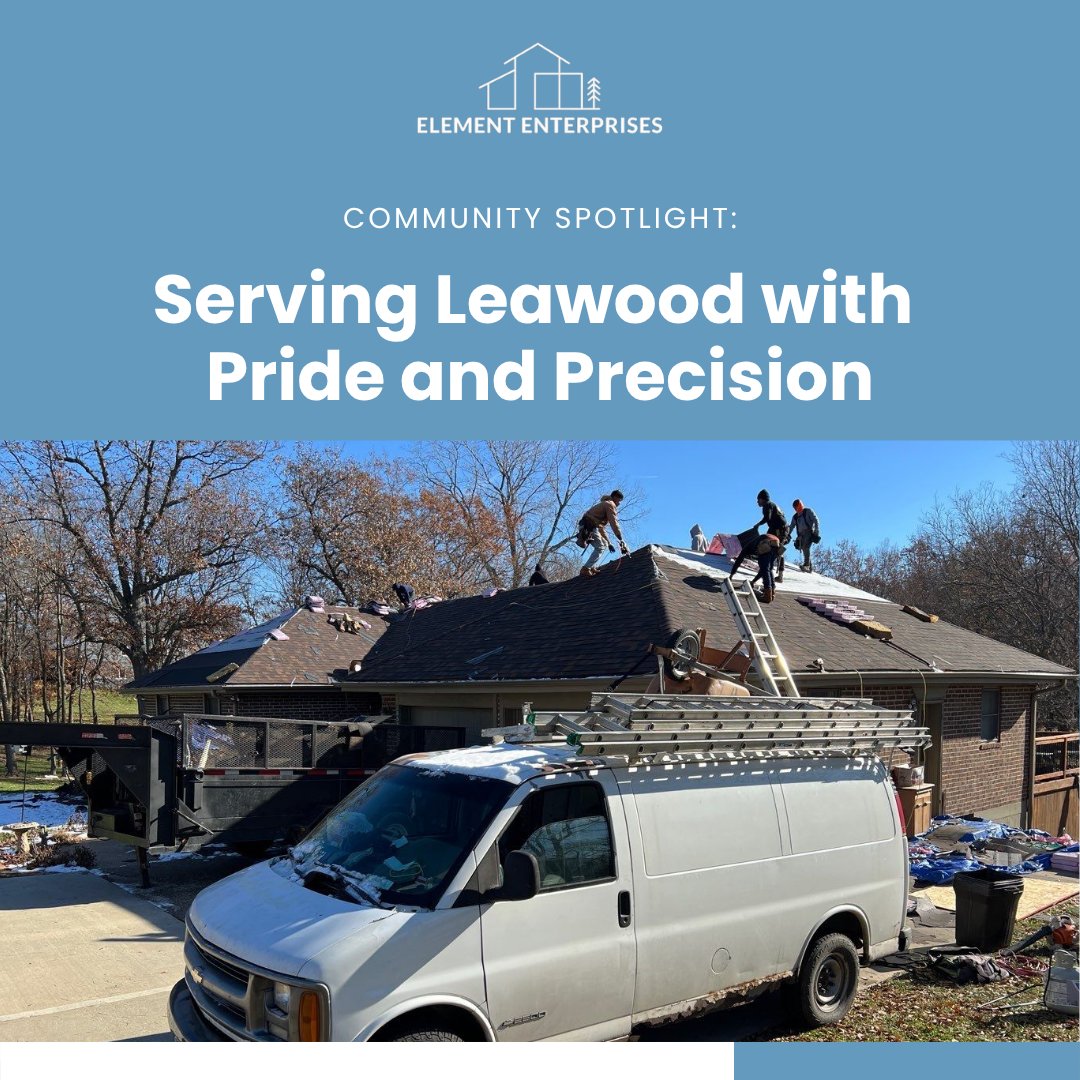 EERoofingKC's tweet image. Leawood homeowners, we’re here to help you maintain and upgrade your home’s exterior. 🏘️
Trust Element Enterprises for siding, roofing, windows, and more.
#LeawoodRoofing #ElementEnterprises #LocalContractors #HomeImprovementExperts #SidingAndRoofing #KCBasedBusiness