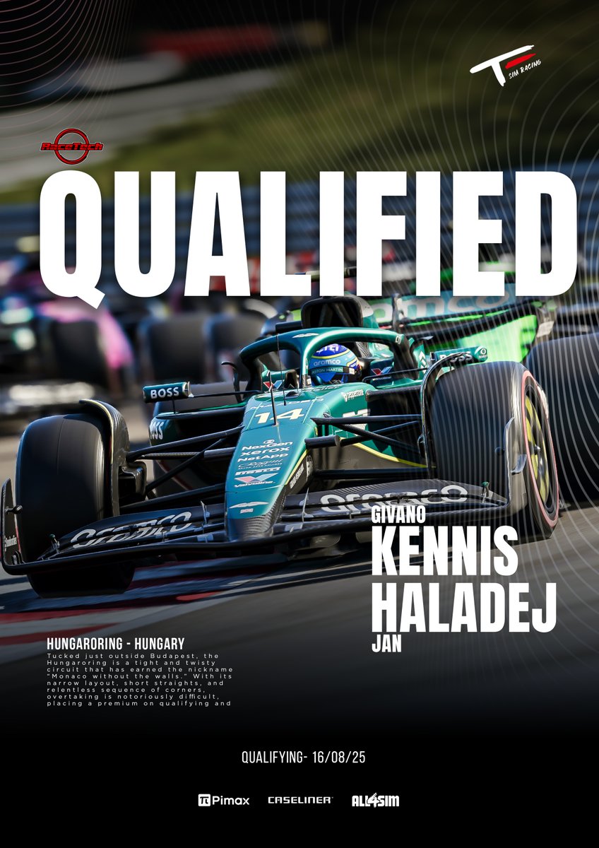 TomasEngeSimRacing (@tomas_enge_sim) on Twitter photo This tastes like promotion 😜 🍾
Thanks to <a href="/TES_Givano/">TES_Givano</a> and <a href="/pesohalik/">Jan Haladej 🇨🇿</a> excellent lap times last Saturday, we have qualified for <a href="/RaceTechSim/">RaceTech</a> 🔥
That's how we do it boys! 👏 This tastes like promotion 😜 🍾
Thanks to <a href="/TES_Givano/">TES_Givano</a> and <a href="/pesohalik/">Jan Haladej 🇨🇿</a> excellent lap times last Saturday, we have qualified for <a href="/RaceTechSim/">RaceTech</a> 🔥
That's how we do it boys! 👏