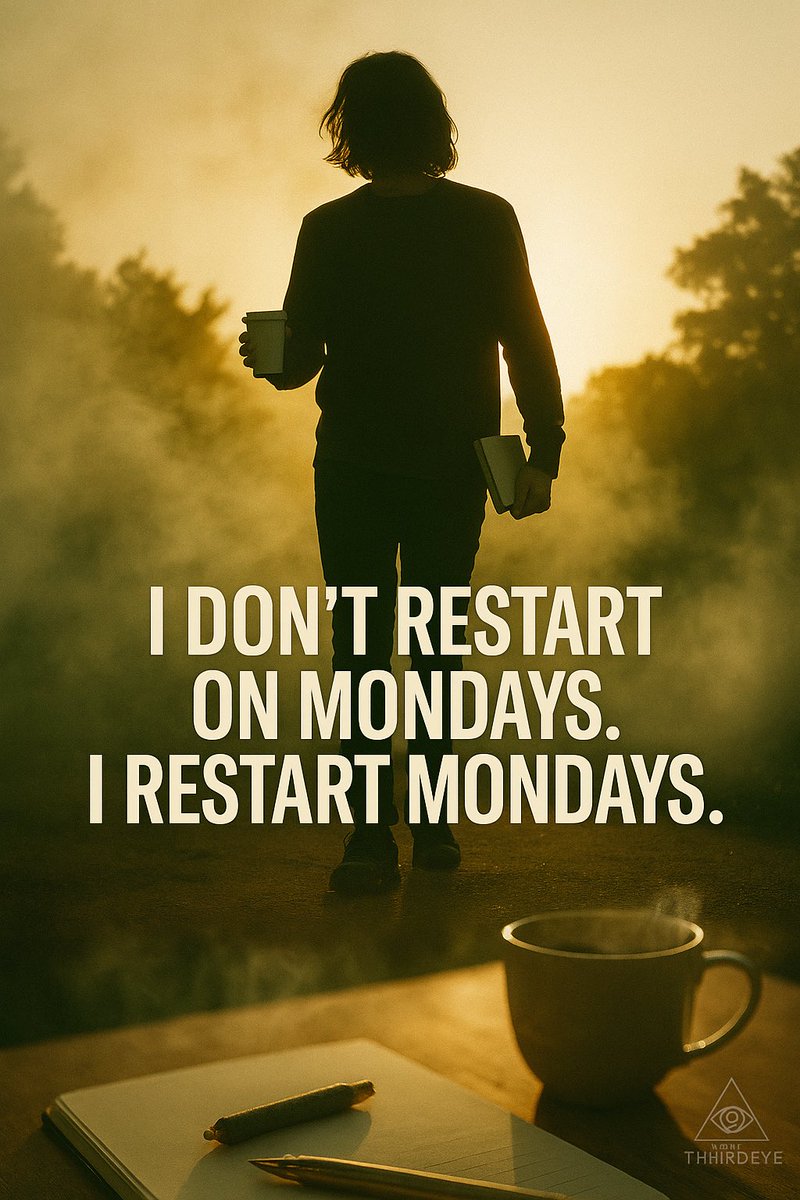 THiiRD__'s tweet photo. Discipline doesn’t care if it’s Monday.
You either wake up in motion or you wake up behind. 🌅
#StayHighStaySharp https://t.co/F1Auu1Bgp5