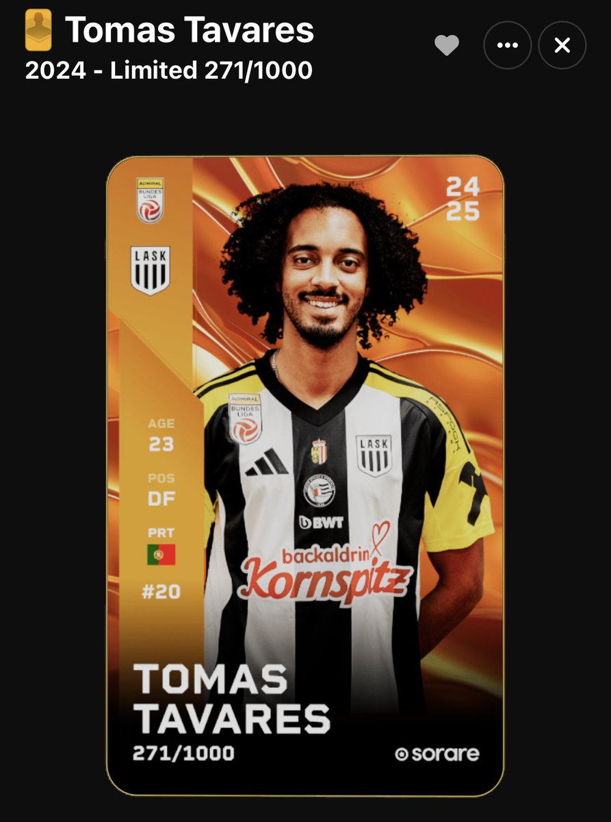 ScanzyCollectsSoRare (@scanzysorare) on Twitter photo We finally hit 100 followers on here! To celebrate we are going to do a. Little giveaway the prize : Tomas Tavares Limited All you need to do is;
Like and retweet this post
Follow me <a href="/ScanzySoRare/">ScanzyCollectsSoRare</a>
Giveaway will be drawn on Wednesday 27th July!
Good luck! #sorare #sorare26 We finally hit 100 followers on here! To celebrate we are going to do a. Little giveaway the prize : Tomas Tavares Limited All you need to do is;
Like and retweet this post
Follow me <a href="/ScanzySoRare/">ScanzyCollectsSoRare</a>
Giveaway will be drawn on Wednesday 27th July!
Good luck! #sorare #sorare26