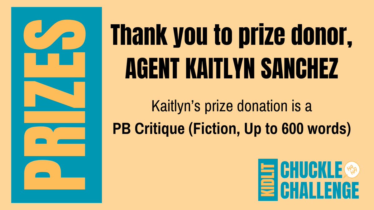 Bri Lawyer (@lawyerbri) on Twitter photo Agent <a href="/KaitlynLeann17/">Kaitlyn Leann Sanchez</a> donated a PB critique to one lucky #KidlitChuckleChallenge winner! Agent <a href="/KaitlynLeann17/">Kaitlyn Leann Sanchez</a> donated a PB critique to one lucky #KidlitChuckleChallenge winner!