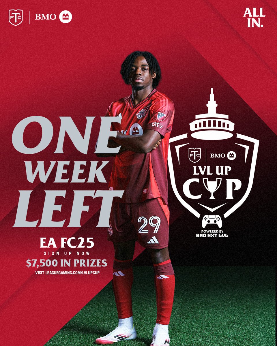 One week until the LVL Up Cup powered by <a href="/BMO/">BMO</a> NXT LVL kicks off 🎮

Register now to compete for $7,500 in prizing: leaguegaming.com/lvlupcup