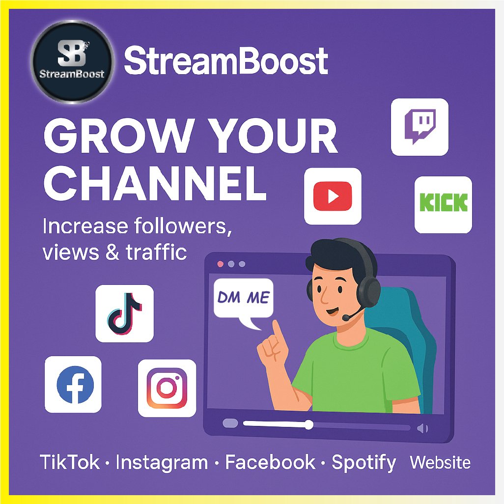 StreamBoostSB's tweet image. 🚀 Daily Channel Promo – Boost Your Reach Today!

💼 Steps to Join:
1️⃣ Follow us
2️⃣ Like &amp;amp; Repost this
3️⃣ Drop your content link

💬 Want a Featured Promo? 👉 DM us now!

🔗 We support: Twitch, YT, Kick, FB, IG

📈 #GrowYourPlatform #StreamSupport #ContentCreator #StreamerGrowth