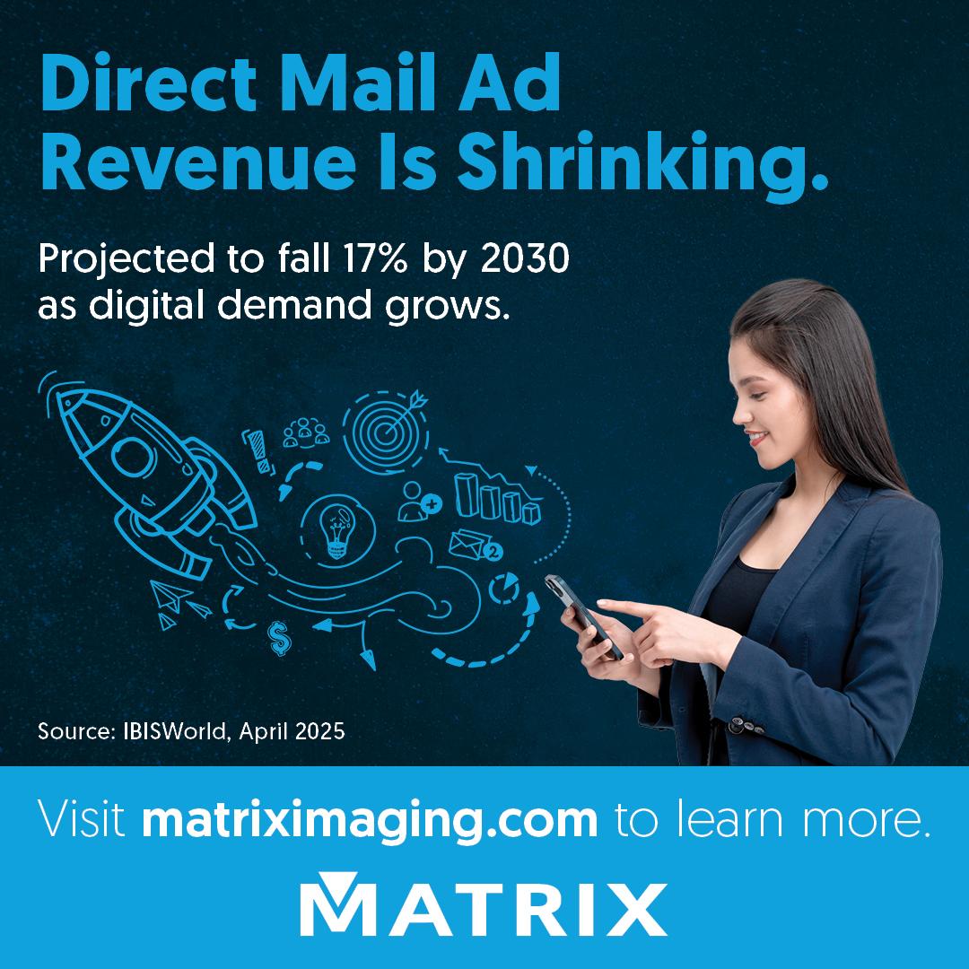 Matrix_1maging's tweet image. It&apos;s #MatrixMonday! As direct mail ad revenue declines, digital channels are rising. Stay relevant with a smarter strategy.
Let’s talk.
#MatrixImagingSolutions #MatrixInsights #MarketingStrategy