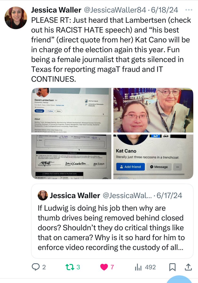 JessicaWaller84's tweet image. This happened the day I posted about Republicans in the ONLY “Red”urban county in Texas (Tarrant County-Fort Worth) electing a felonious Mail Fraud convict (years in prison) as the Presiding Judge with SOLE authority over the 2022 election. See below for evidence of #Voterigging
