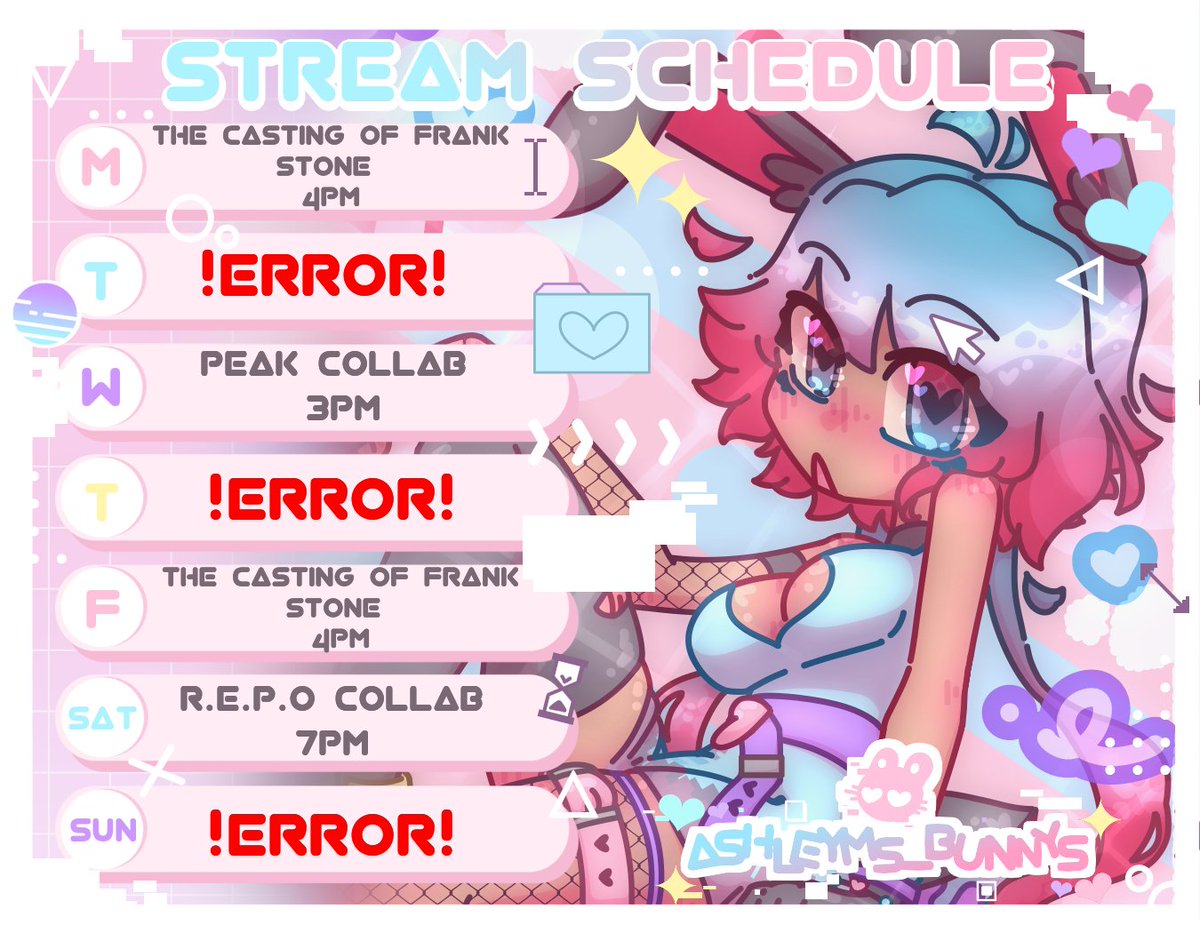 my schedule for the week! >⩊<