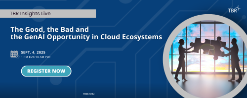 📣 Upcoming webinar: The Good, the Bad and the GenAI Opportunity in #Cloud Ecosystems 

Join our next live Q&amp;A to learn the most critical elements of a successful #partnership:  hubs.ly/Q03zvfrc0

#TBRInsightsLive #webinar #ITservices #ISV #hyperscaler #ecosystem