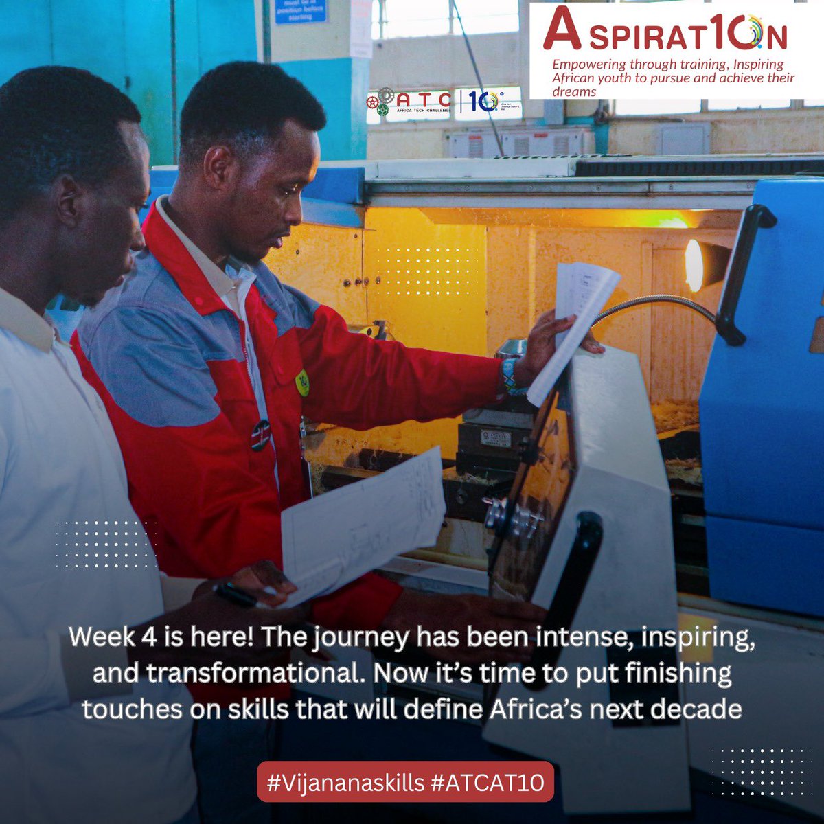 ATC_Tech's tweet image. Week 4 is here! 🚀 Every challenge is a chance to sharpen skills, build resilience, and move closer to greatness. Let’s go, ATC10 participants! 💪 #BuiltToBuildAfrica #AspirationTransformationCollaboration