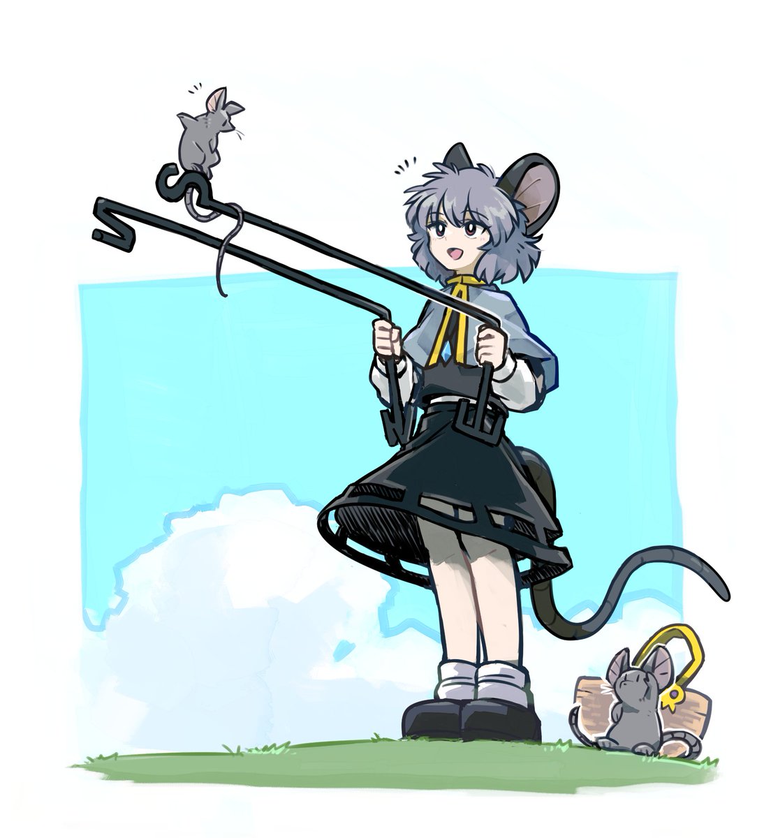 mc_pyth's tweet image. SSDさらってたら、むッッッッかしに描いたナズ絵が出てきたのでひっそり供養します…ひぇ…たぶんbambooで描いてた時期