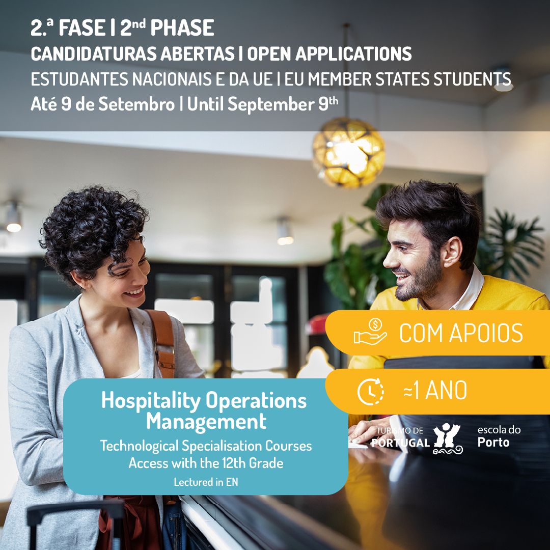 Essência da hospitalidade – cursos de Gestão Hoteleira e Alojamento
Essence of hospitality - Hospitality and Operations Management courses

📍 Applications now open! More info 😉 via link:
bit.ly/applications-s…

#EHTP #HotelManagementCourse #hospitality #VocationalTraining✨🎓