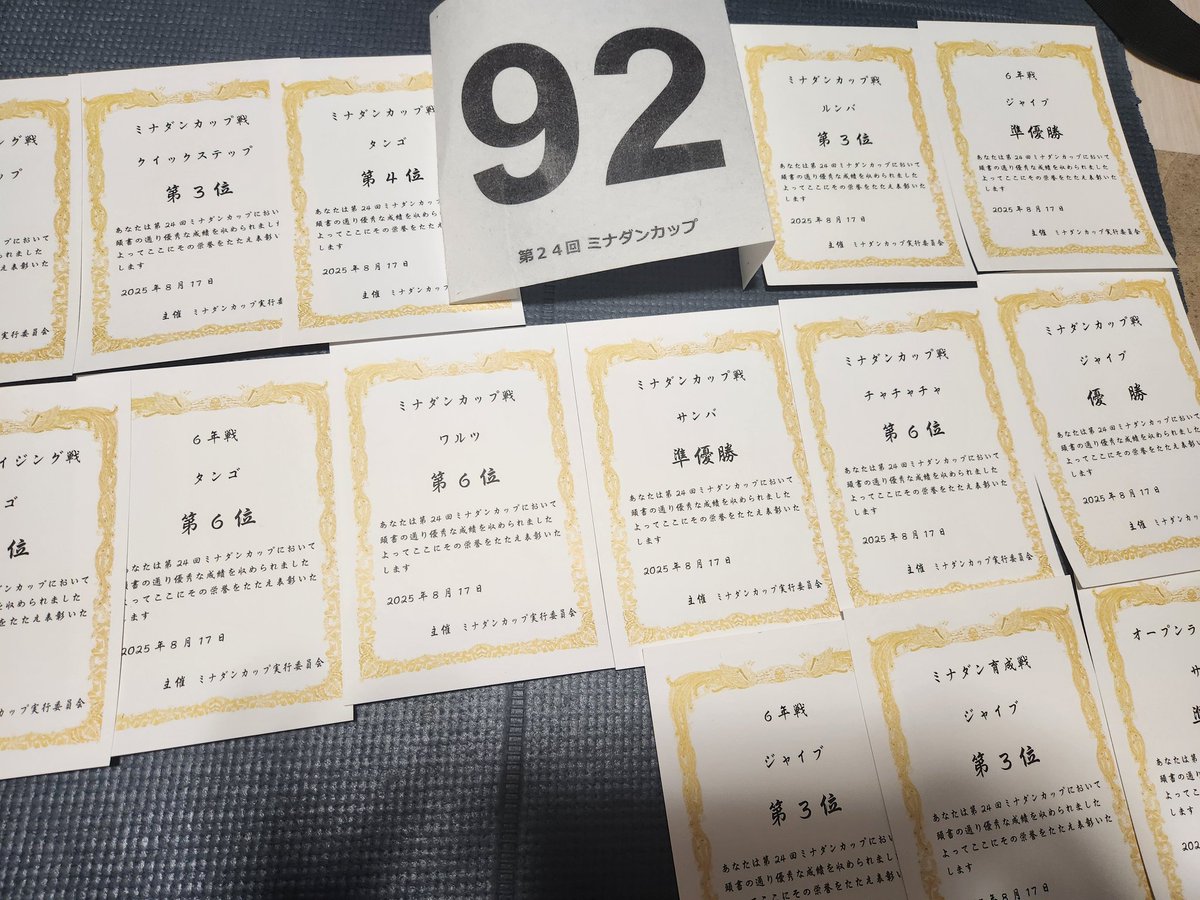 ミナダンお疲れさまでした！
今回もリーパー楽しく沢山踊れました！🙌
まだまだ成長できる結果なのでモダンもラテンも日々精進します🙇
次はすぐJカップなので気を抜かず頑張ります💪