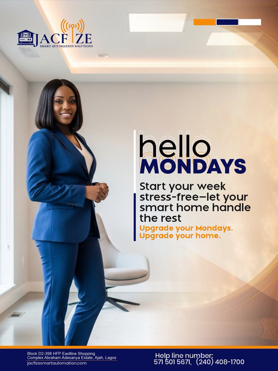 Jacfize_Smart's tweet image. Hey Smarthome Lovers!
Just a quick reminder: Jacfize Smarthomes Automation is here to serve all your smart living needs—from security to convenience, we’ve got you covered 💡🔐
What We Offer:
- 📹 CCTV &amp;amp; Smart Alarms
- 🏠 Lighting, Curtains &amp;amp; Climate Control