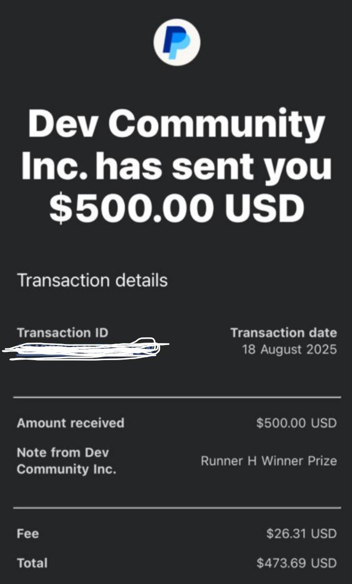 Arjun Vijay Prakash (@arjuncodess) on Twitter photo just received the 500 usd prize (a bit late on my end).
my first ever earning.
thank you, <a href="/ThePracticalDev/">DEV Community</a> just received the 500 usd prize (a bit late on my end).
my first ever earning.
thank you, <a href="/ThePracticalDev/">DEV Community</a>