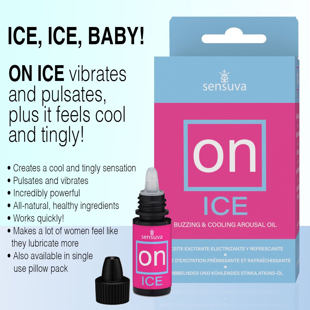 Honeysplace's tweet image. Ice, Ice, baby! Experience the ultimate chill thrill! Sensuva's ON Ice Arousal Oil for Her delivers a refreshing burst of sensation that awakens your most intimate areas. #sensuva #honeysplace #stimulating #enhancer