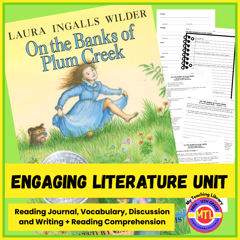 😍 myteachinglibrary.com/product/banks-…
On the Banks of Plum Creek Book Literature Unit | Laura Ingalls Wilder - This engaging 72 page literature unit foffers a reading journal, vocabulary work, discussion questions, writing assignments and 13 reading comprehension quizzes (with keys).
