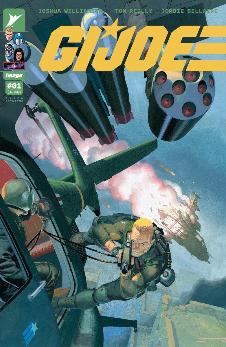 Hitting comic book stores next month - the FIFTH printing of <a href="/Skybound/">Skybound Entertainment</a>'s G.I. JOE #1!

Pre-order this gorgeous new <a href="/eribic/">Esad Ribic</a> cover before today's Final Order Cut-Off for a full issue of <a href="/tomreillyart/">Tom Reilly</a> and Jordie Bellaire action!