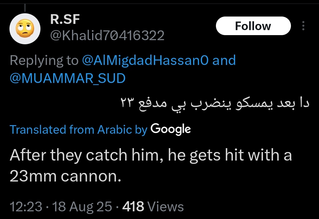 missinchident's tweet image. these genocidal RSF bastards have been fantasising about killing Muammar in multiple ways for more than a year just because he&apos;s a brave honest journalist who has been reporting from ground and a citizen who loves his country