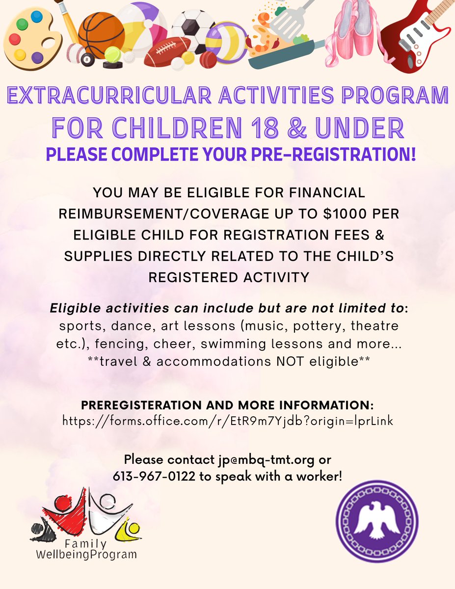 To complete the pre-registration form, please visit: 
forms.office.com/r/EtR9m7Yjdb?o…
To speak with a worker, please contact jp@mbq-tmt.org or 613-967-0122.