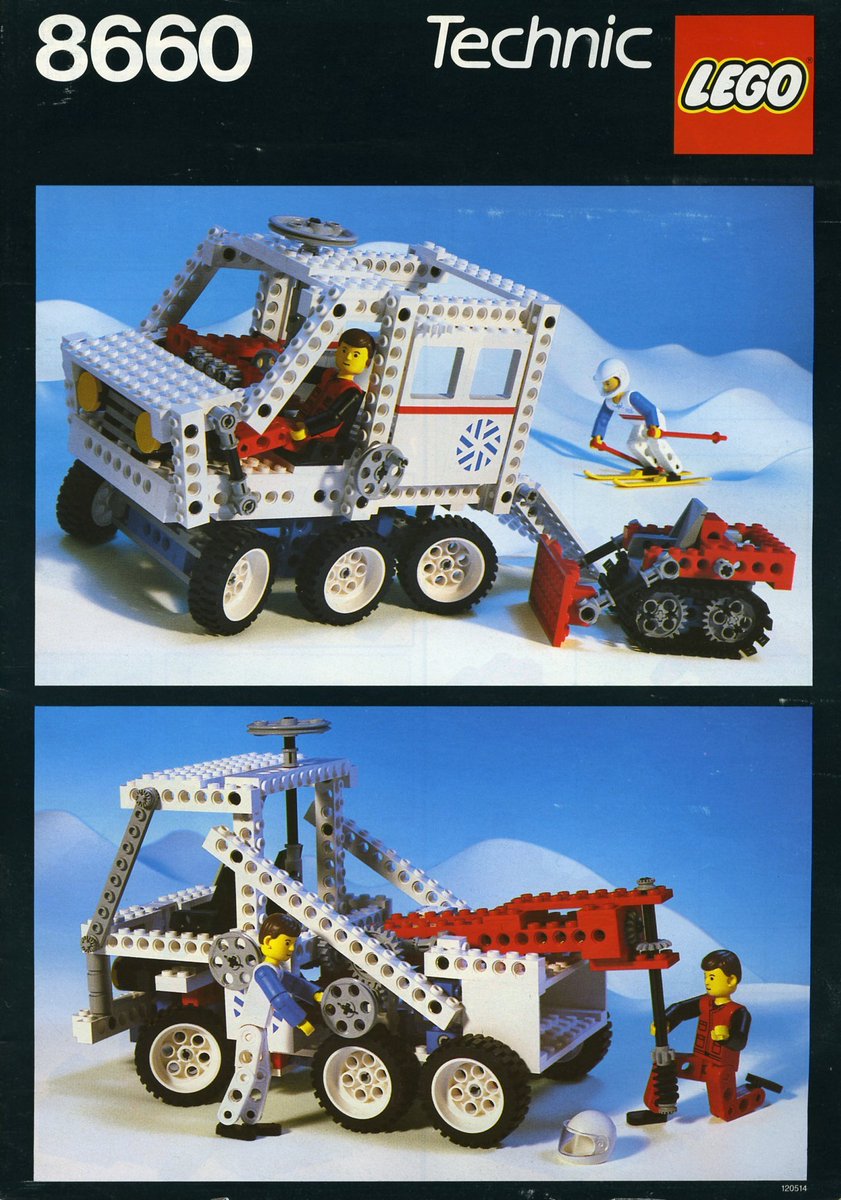 blocksmagazine's tweet photo. 8660 Arctic Rescue Unit, released 1986, was an iconic LEGO Technic model. There's a lot of awesome functionality here, like its linked rear and front wheel steering and mini plow that stores inside.

#LEGO #Throwback #Retro https://t.co/QJY8grnX5k