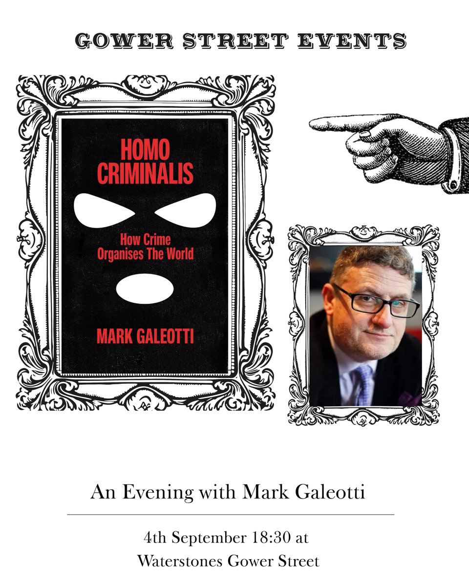 Mark Galeotti (@markgaleotti) on Twitter photo 6:30pm, Thursday 4 September, I'll be talking about my latest book, HOMO CRIMINALIS, at the inimitable <a href="/gowerst_books/">Waterstones Gower Street</a>. Mafiosi as state-builders, how Marconi was hacked, what criminals can do with drones, and lots more criminality. Do come along! 6:30pm, Thursday 4 September, I'll be talking about my latest book, HOMO CRIMINALIS, at the inimitable <a href="/gowerst_books/">Waterstones Gower Street</a>. Mafiosi as state-builders, how Marconi was hacked, what criminals can do with drones, and lots more criminality. Do come along!