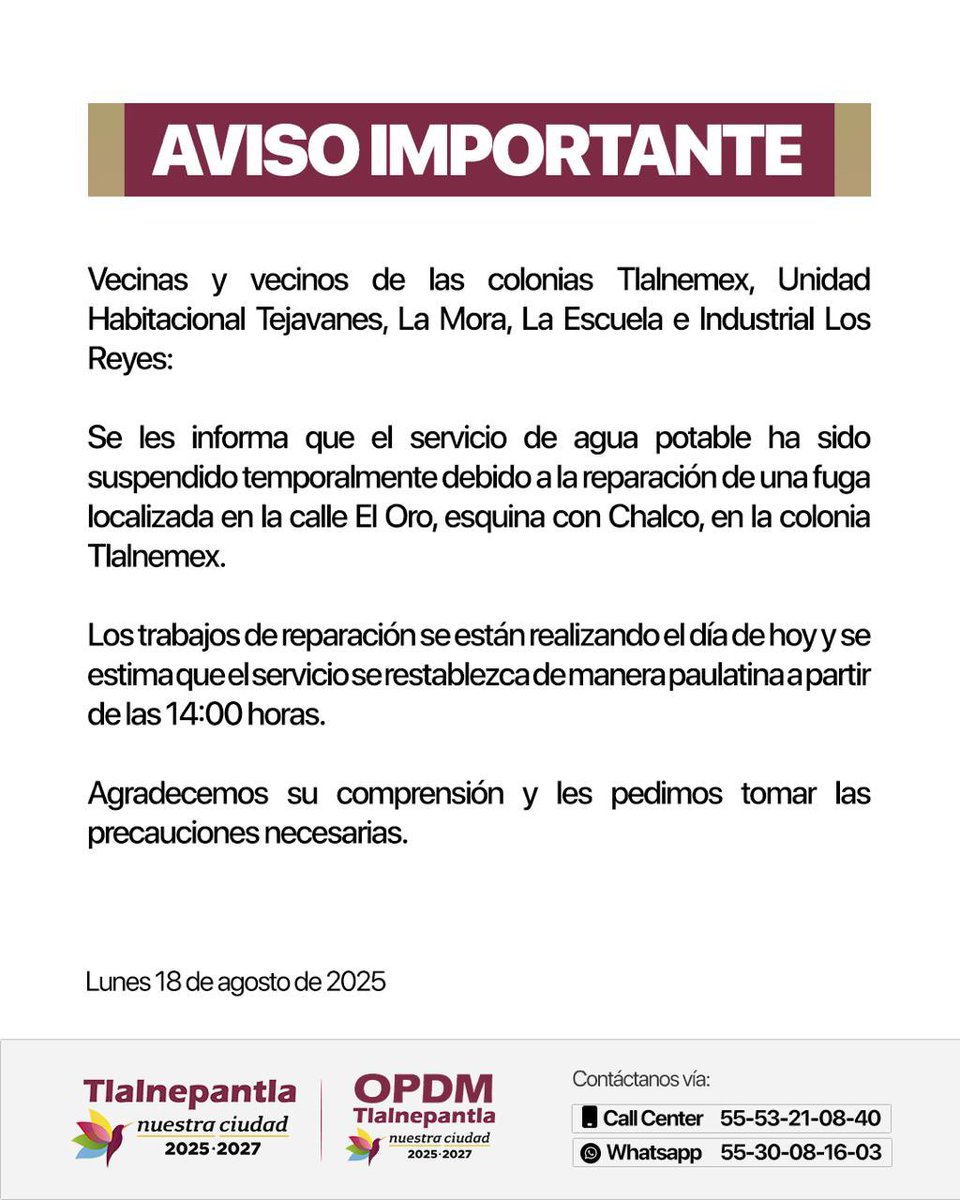 #AvisoImportante