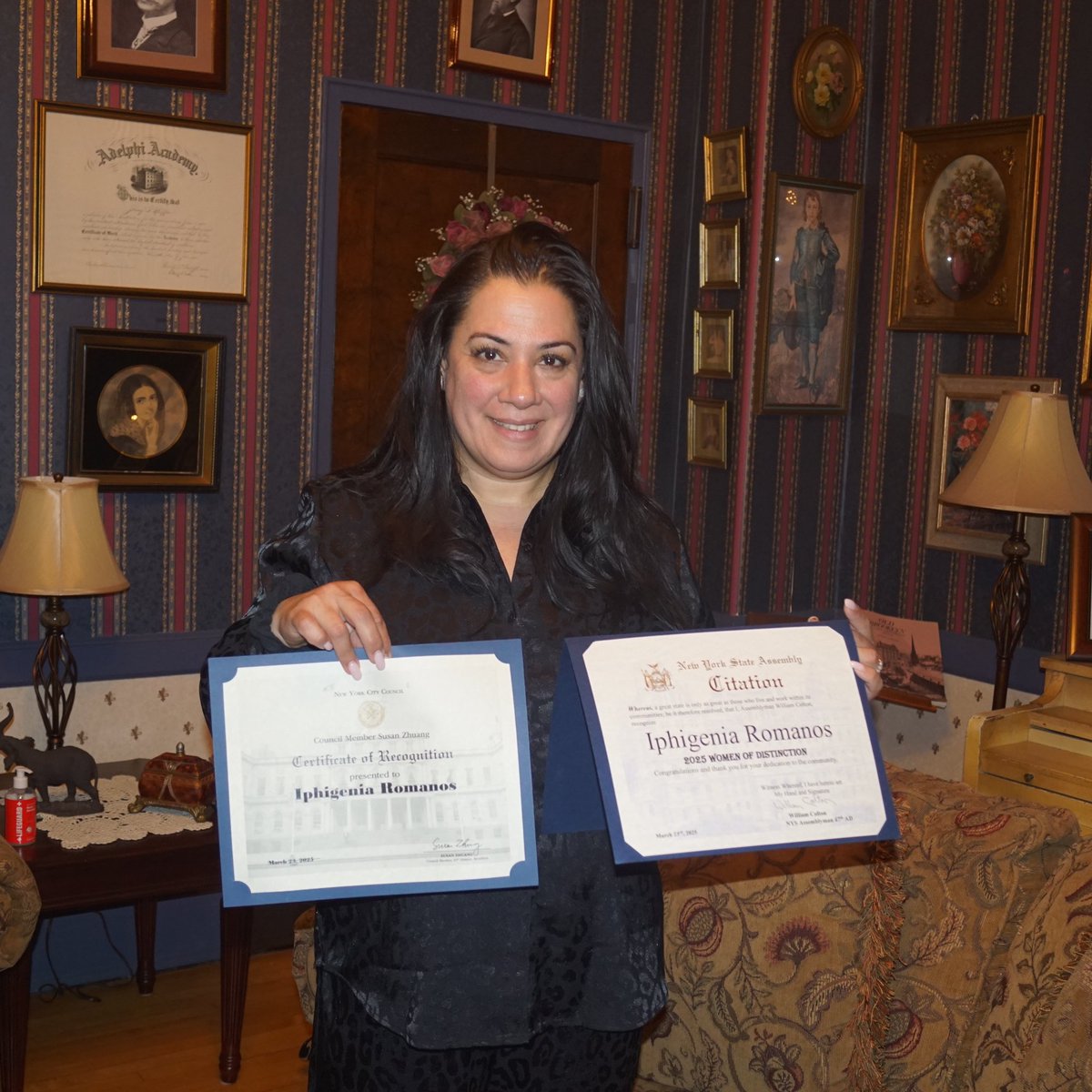 AdelphiAcademy's tweet image. Congratulations to Adelphi Academy Head of School Ms. Iphigenia Romanos, who was named a 2025 Woman of Distinction by Councilmember @CMSusanZhuang & Assemblymember William Colton for her steady leadership as Adelphi's head of school for the past 12 years!