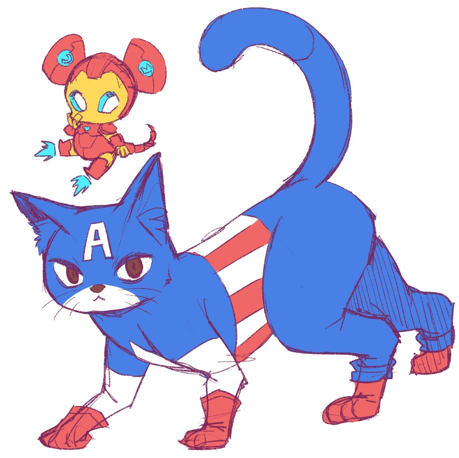anubis0055's tweet photo. #stony #トニキャプ  Captain Americat &amp; Iron Mouse https://t.co/sUZqhpS915