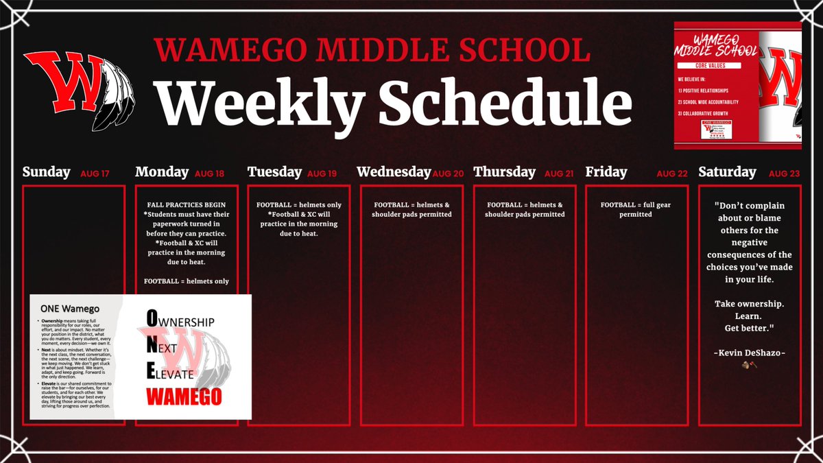 WMS Athletics
August 18-24, 2025