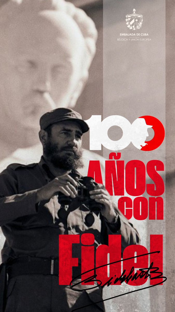 🇨🇺“La Revolución no podrá ser destruida ni desde dentro ni desde fuera. ¡Si tenemos q luchar 100 años más, lucharemos! Los q hemos tenido el privilegio de conocer la libertad, la dignidad y la justicia, nunca nos resignaremos a vivir sin ellas.” #FidelPorSiempre 
#100AñosConFidel