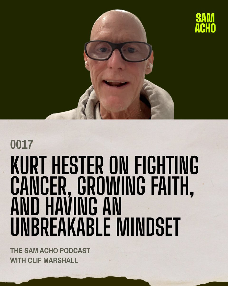 Sam Acho (@thesamacho) on Twitter photo Facing Stage 4 cancer, Coach Kurt Hester ( <a href="/TheKurtHester/">Kurt Hester</a> ) lives the unbreakable mindset for real.
This episode is a masterclass in finding your fight, leaning on community, and redefining what winning means.
🎧️ samacho.com/resource/podca… Facing Stage 4 cancer, Coach Kurt Hester ( <a href="/TheKurtHester/">Kurt Hester</a> ) lives the unbreakable mindset for real.
This episode is a masterclass in finding your fight, leaning on community, and redefining what winning means.
🎧️ samacho.com/resource/podca…