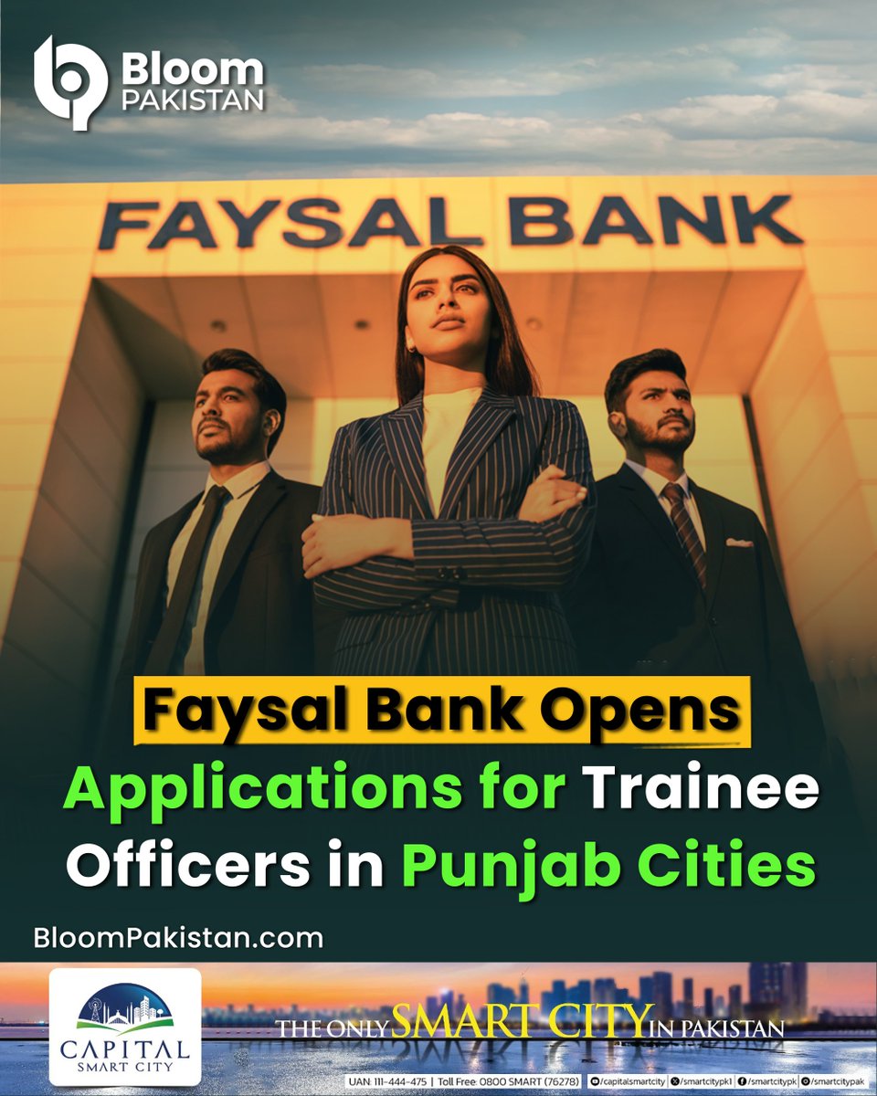 bloom_pakistan's tweet image. Faysal Bank has officially announced its Trainee Branch Service Officer Program 2025, offering fresh graduates an excellent opportunity to begin their banking careers.

Read More:
bloompakistan.com/faysal-bank-jo…

#BloomPakistan @Faysalbankltd  #FaysalBankJobs #BankingCareers