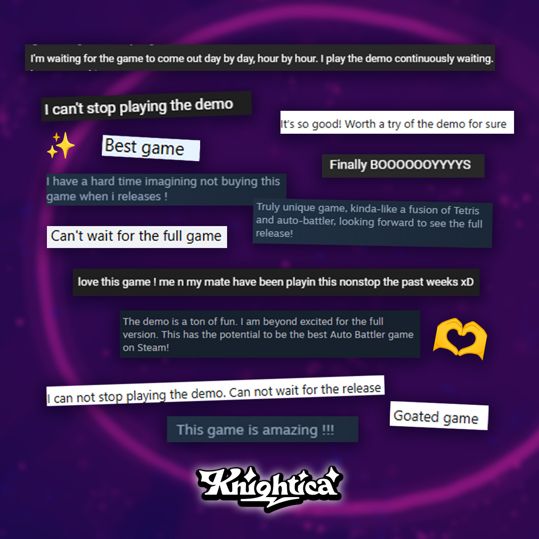 Knightica drops in 3 days and the hype is real! Check out these awesome comments from you guys. 🫶