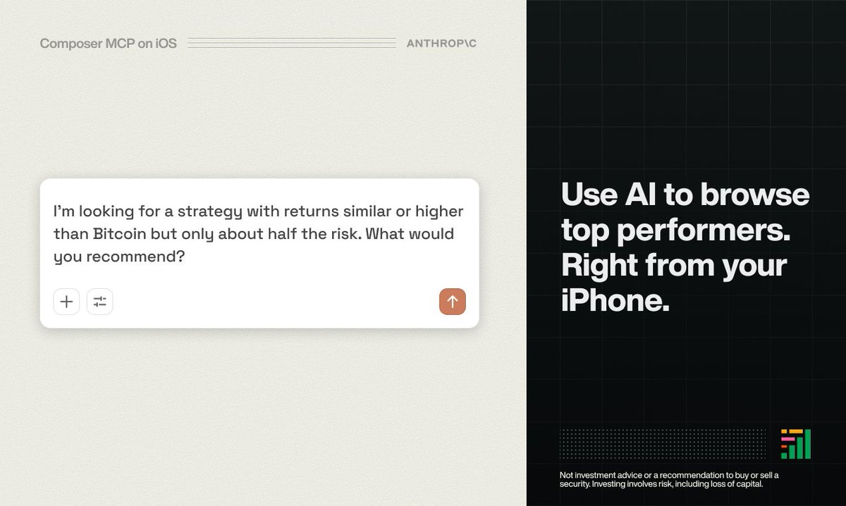You can now trade stocks and crypto from the Claude iPhone app! Connect Claude to your Composer account and start chatting about your investments or ideas.

Claude can help you monitor your portfolio, do research and execute trades for you. Here's what you can do: 

‣ "Compare