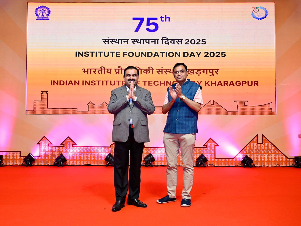Gautam Adani (@gautam_adani) on Twitter photo At <a href="/IITKgp/">IIT Kharagpur🇮🇳</a> today, I witnessed the future of Bharat - brimming with confidence, courage and patriotism. The packed hall, unstoppable energy and non-stop cheers will always stay with me. On this historic occasion of IIT KGP’s Platinum Jubilee, it was inspiring to see how our young At <a href="/IITKgp/">IIT Kharagpur🇮🇳</a> today, I witnessed the future of Bharat - brimming with confidence, courage and patriotism. The packed hall, unstoppable energy and non-stop cheers will always stay with me. On this historic occasion of IIT KGP’s Platinum Jubilee, it was inspiring to see how our young