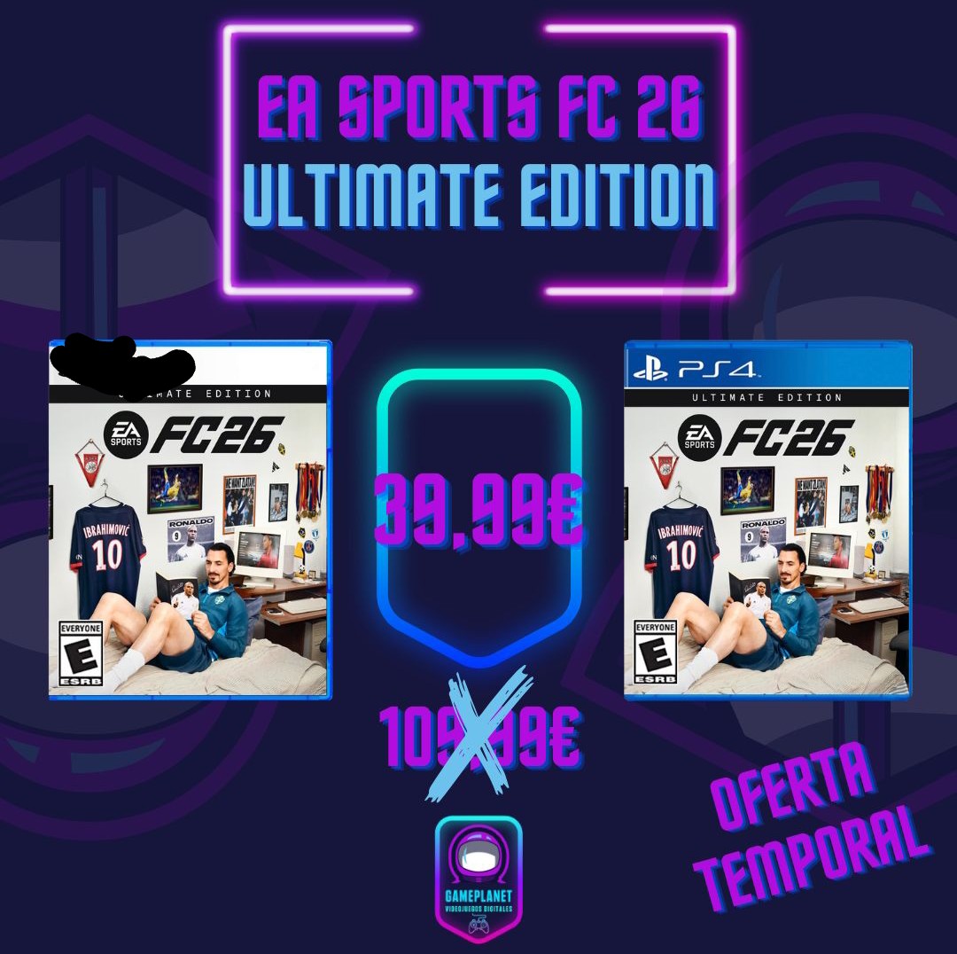 ¡MEGAOFERTA FLASH PARA PS4! ⚽⚽⚽⚡⚡⚡

Hasta final de stock!! 🎉🎉🎉

Pagas 39,99€ y... ¡Nada más! 😍

EA SPORTS FC 26 ULTIMATE EDITION ⚽
Juego completo 🎮
En Castellano 🇪🇦
Oficial y con garantía ✅

Preguntas o pedidos por Mensaje 📩
#easports #easportfc #fifaultimateteam